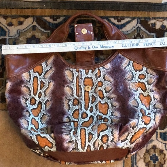 NWOT COMSI COMSA XL Reptile Snake Skin Shoulder Bag - Picture 12 of 15
